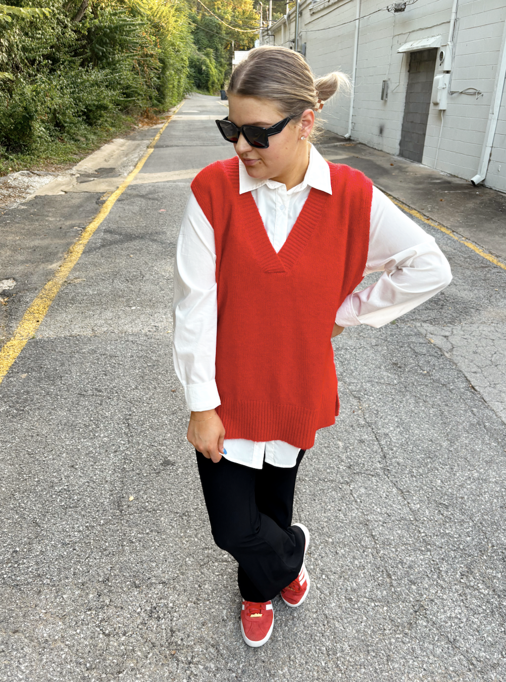 Red Soft Knit Sweater Vest